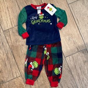Merry Grinchmas Kids Pajamas - Blue, Green, Red
